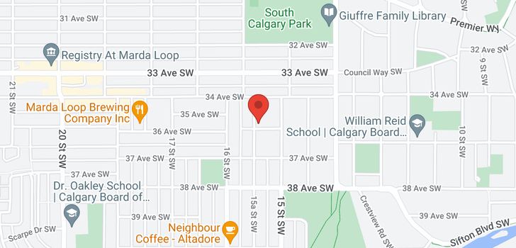 map of 208 3600 15A Street SW